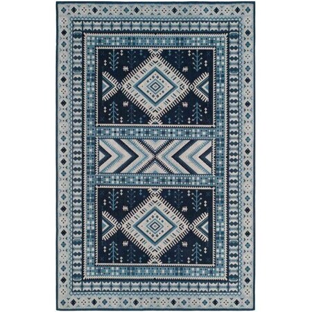 Safavieh Classic Vintage Power Loomed Round Area RugNavy & Light Blue 6 x 6 ft. CLV511A-6R